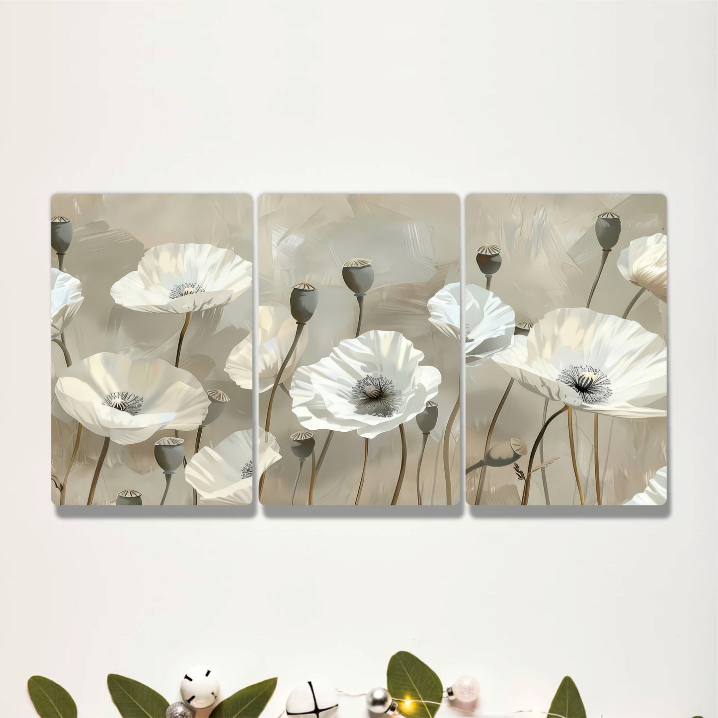 Timeless White Floral Symphony Wall Art
