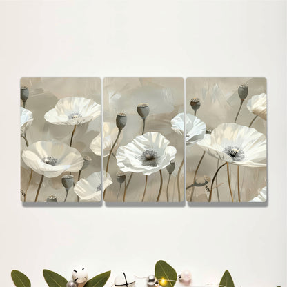 Timeless White Floral Symphony Wall Art