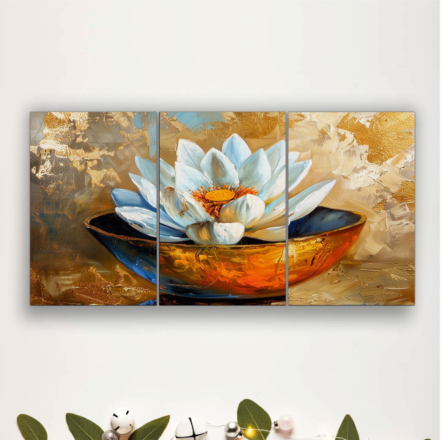Elegant Lotus Flower Wooden Wall Decor