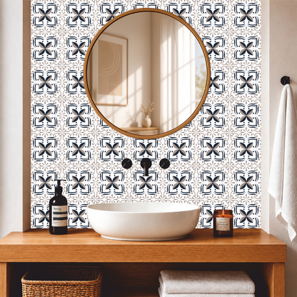 Artisan Floral Pattern Tile Sticker