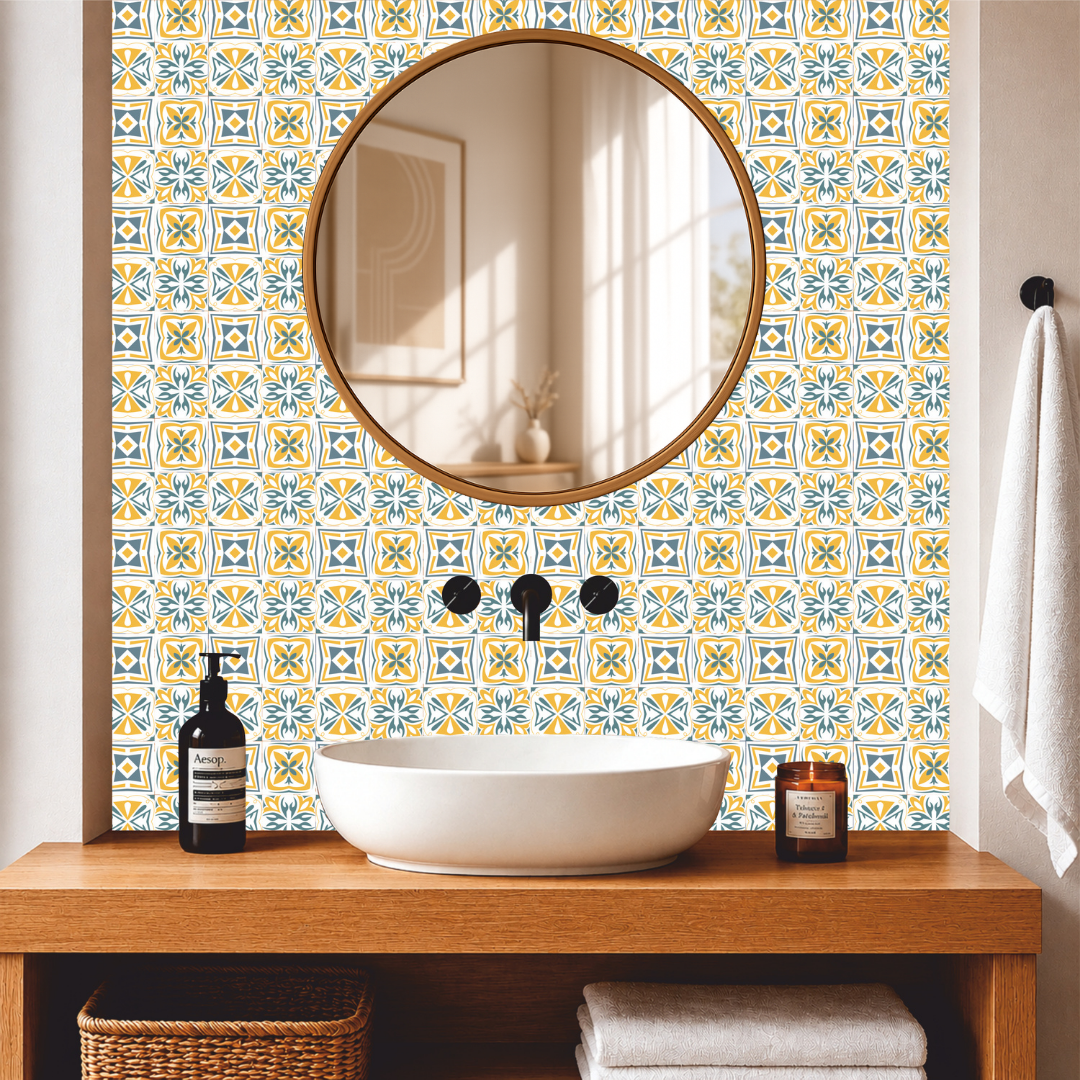 Mustard & Sage Patchwork Tile Sticker Set