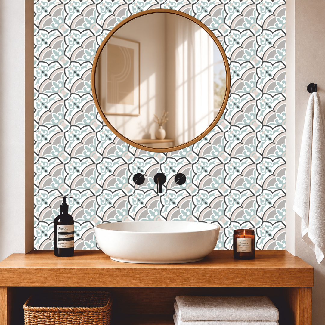Pastel Vintage Ornamental Tile Sticker