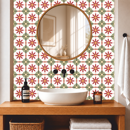 Rustic Terracotta Moroccan Star Tile Sticker