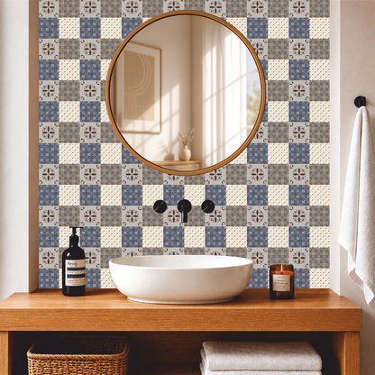 Mixed Floral & Geometric Tile Sticker Set
