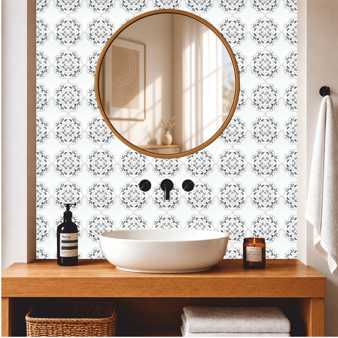 Minimal Floral Corner Tile Sticker