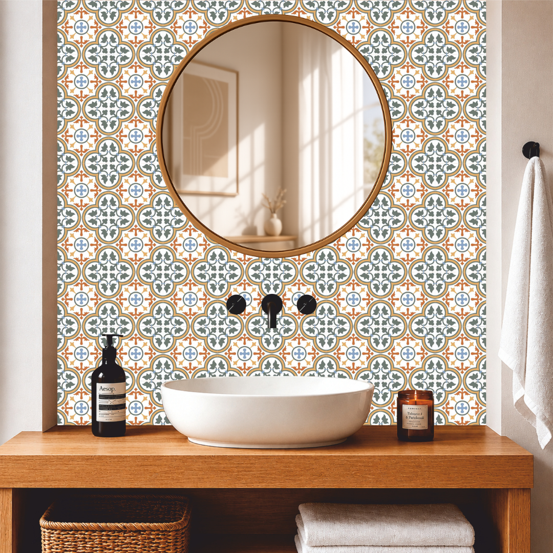 Elegant Ornamental Wall & Floor Tile Sticker