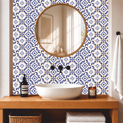 Cobalt Botanical Tile Sticker