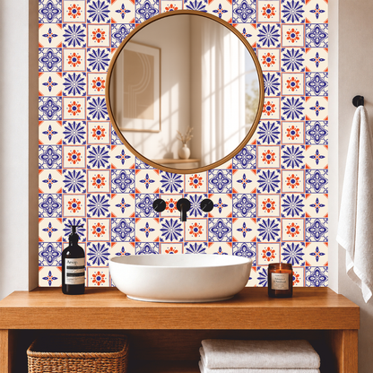 Azure Bloom Tile Sticker