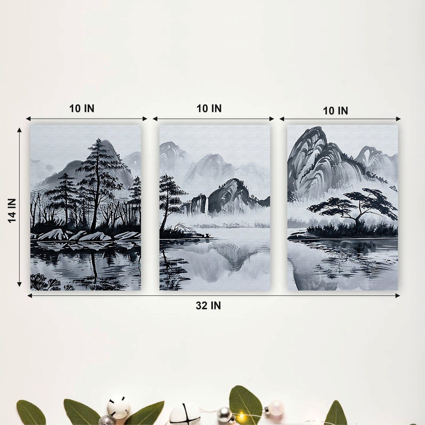 Japanese Ink Landscape Wooden Wall Decor