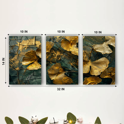 Ginkgo Leaf Botanical Wooden Wall Art