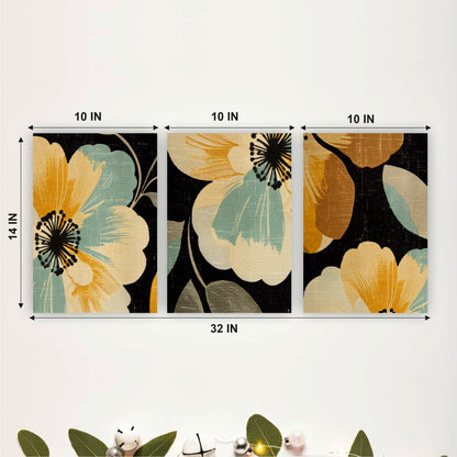 Black & Gold Floral Wall Hanging
