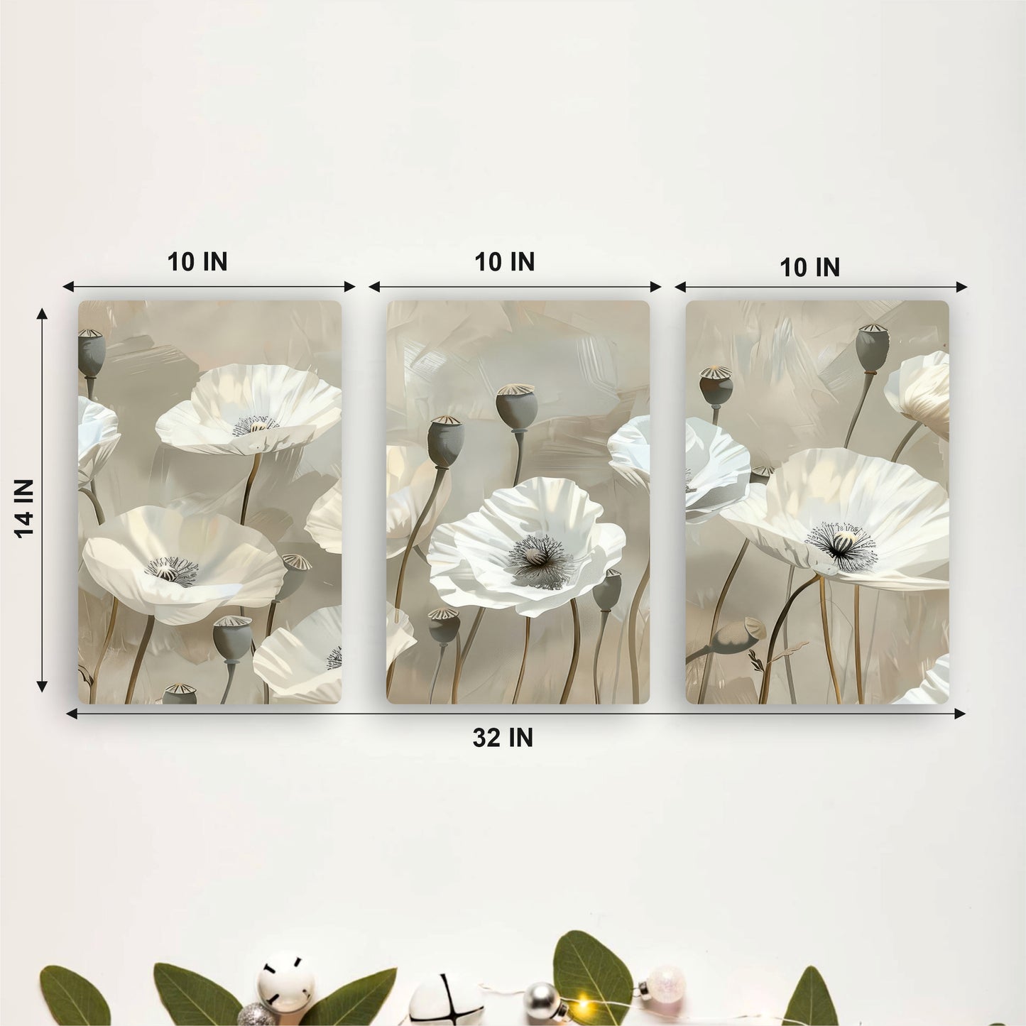 Timeless White Floral Symphony Wall Art