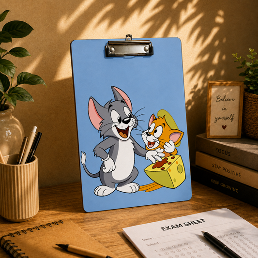 Classic Cat & Mouse Cartoon Clipboard Vintage Animation Art