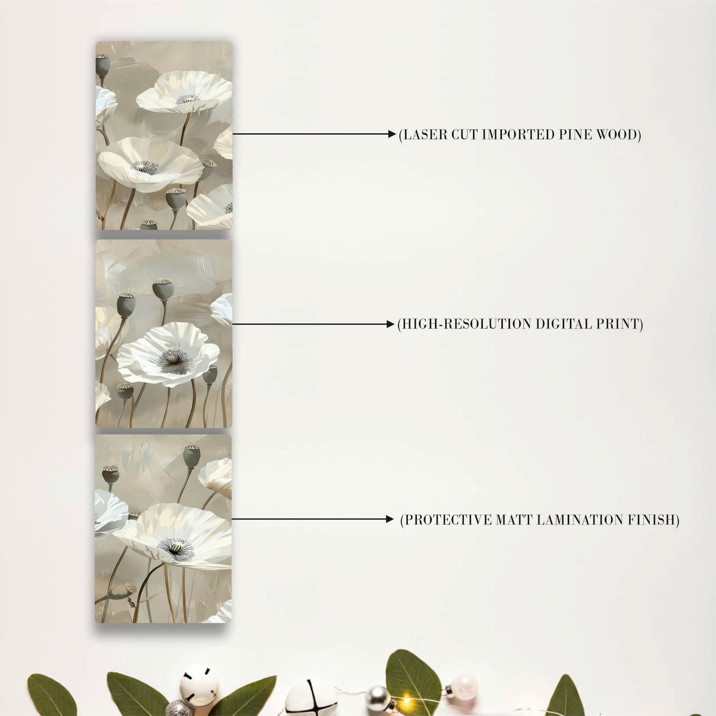 Timeless White Floral Symphony Wall Art