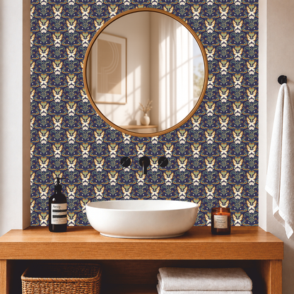 Midnight Botanical Heritage Tile Sticker