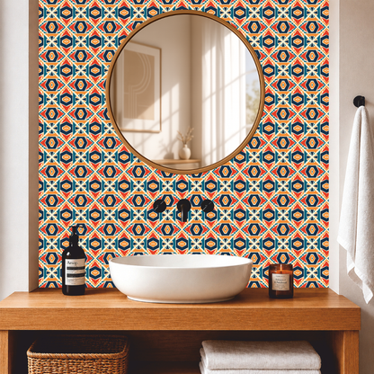 Retro Cubist Tile Sticker