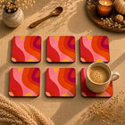 Groovy Sunset Coasters Pack of 6