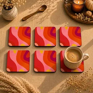 Groovy Sunset Coasters Pack of 6