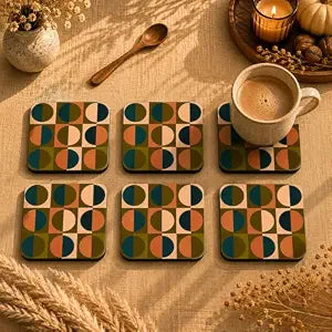 Mid-Century Mosaic Coasters Pack of 6