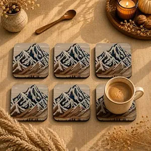 Mountain Peaks Coasters Pack of 6