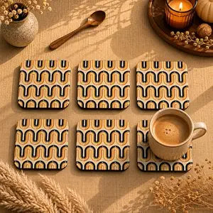 Mid-Century Pattern Coasters Pack of 6