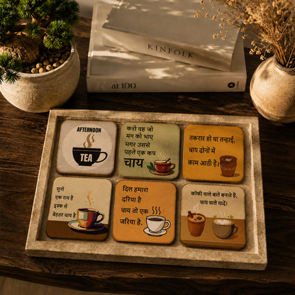 Funny Coffee Quote Wooden Coasters Set of 6