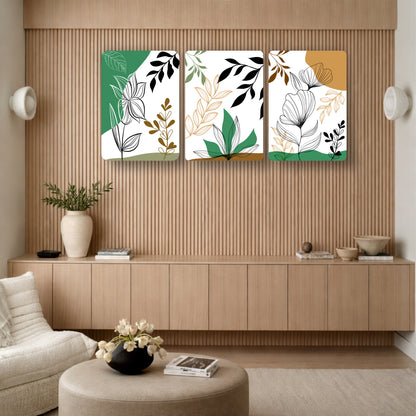 Abstract Leaf Pattern Wooden Wall Art