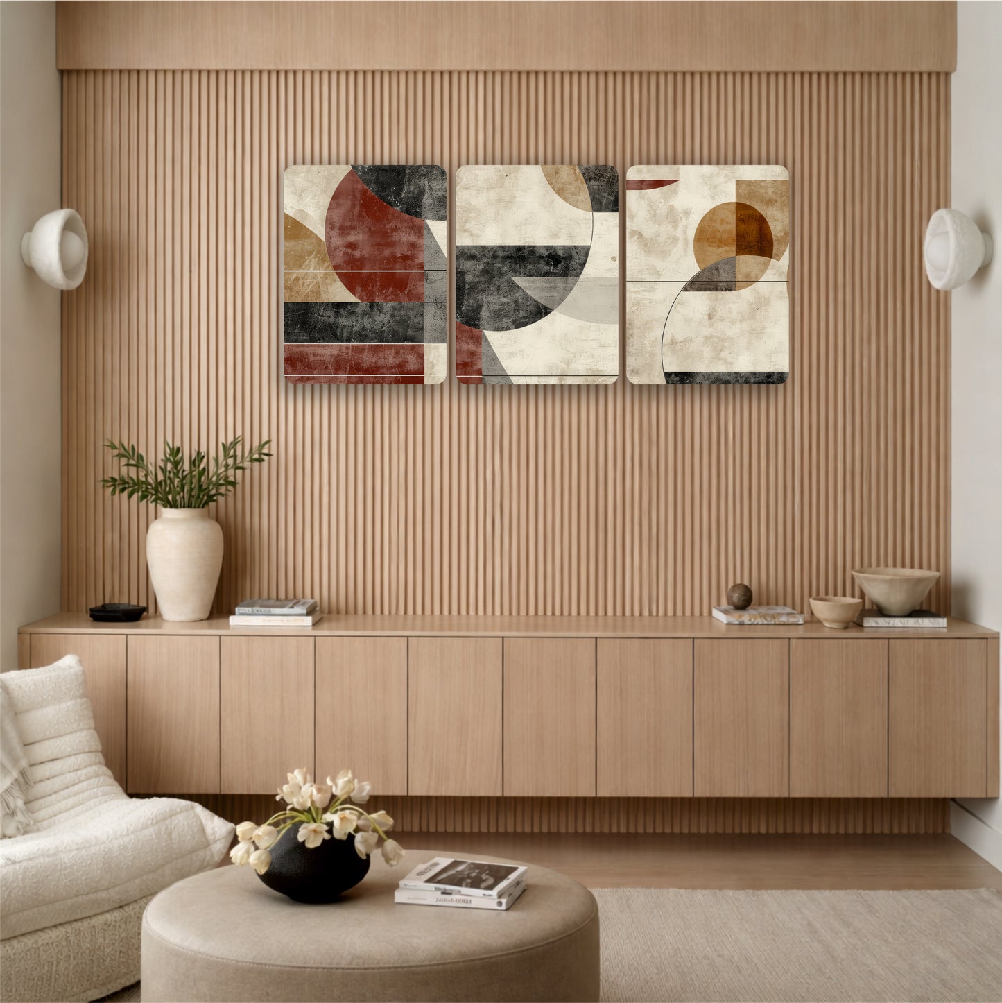Retro Geometric Abstract Wall Art