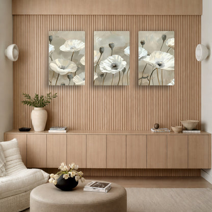 Timeless White Floral Symphony Wall Art