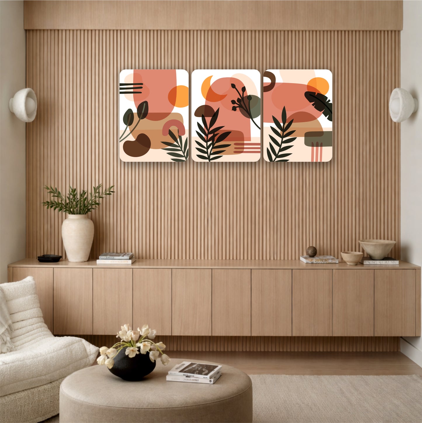Terracotta Botanical Abstract Wall Art