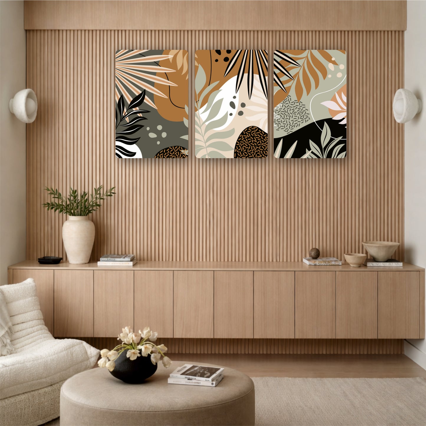 Neutral Tropical Abstract Wall Decor