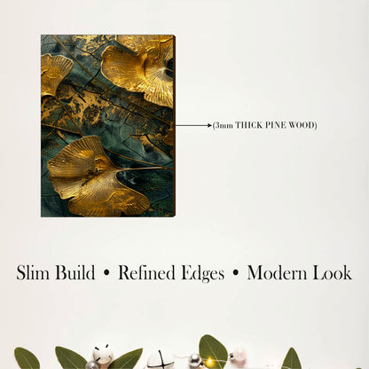 Ginkgo Leaf Botanical Wooden Wall Art
