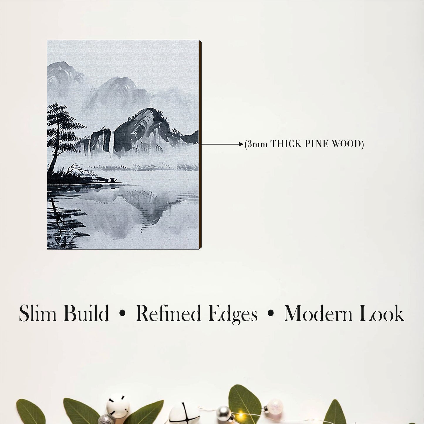 Japanese Ink Landscape Wooden Wall Decor