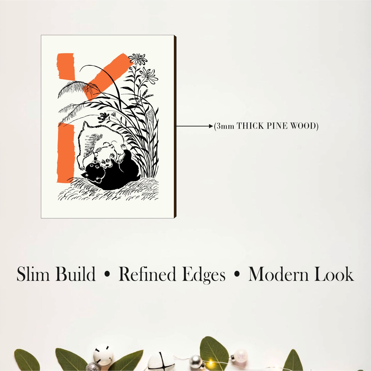 Nature Sketch Wooden Wall Decor