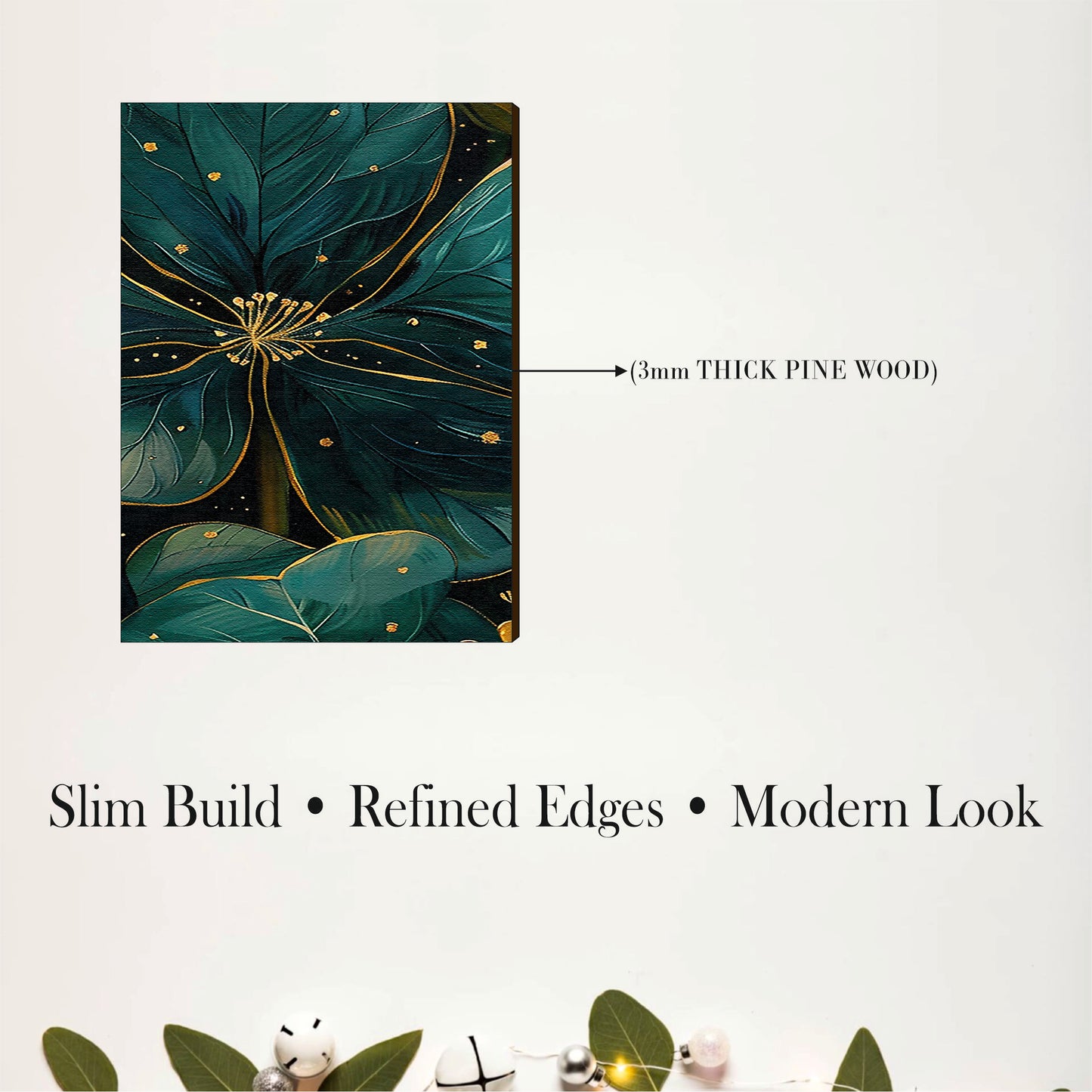 Golden Botanical Floral Wall Art