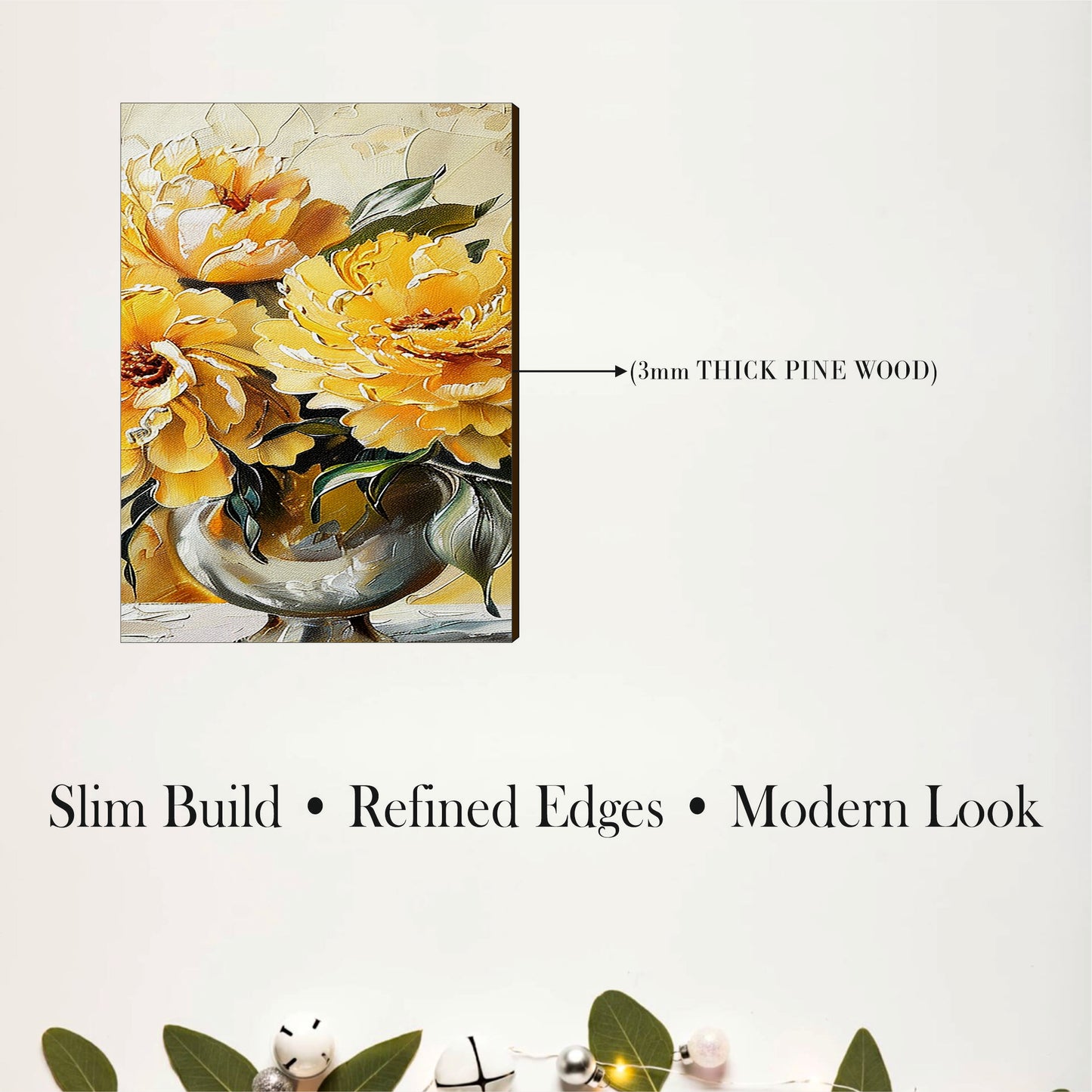 Yellow Peony Bloom Wall Decor