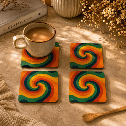 Rainbow Swirl Coasters Pack of 4