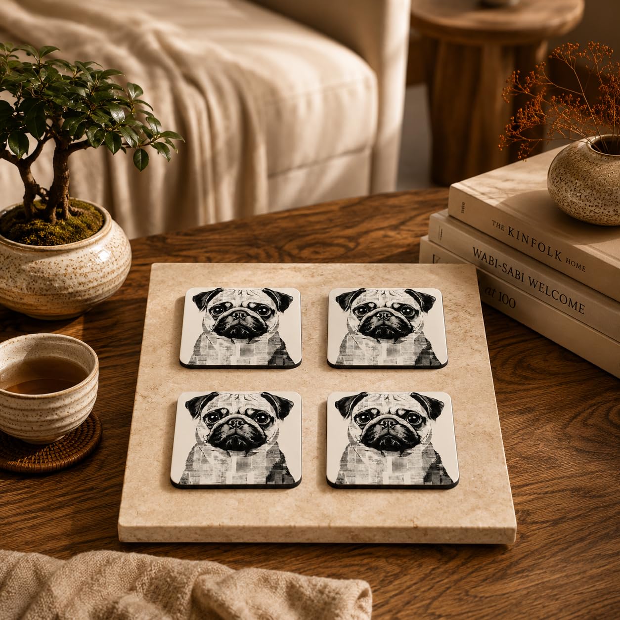 Pawfect Frenchie Coasters Pack of 4