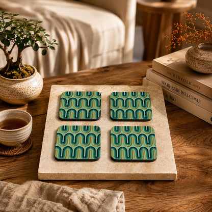 Amber Geometry Coasters Pack of 4