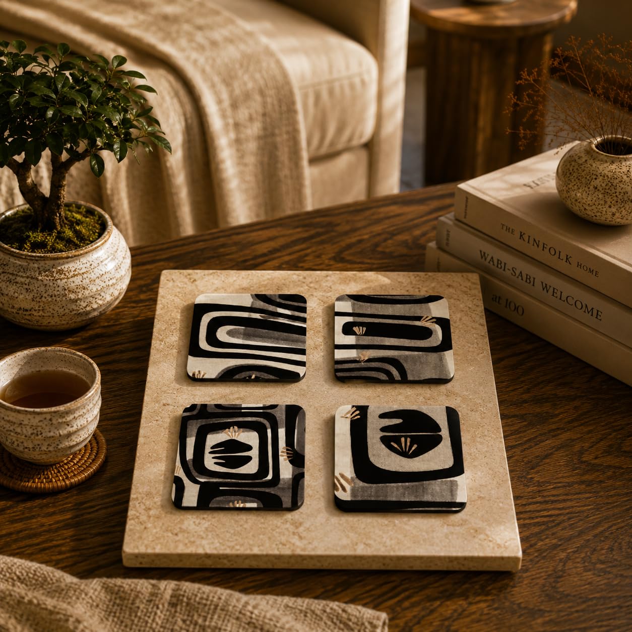Cubist Lines Coasters Pack of 4