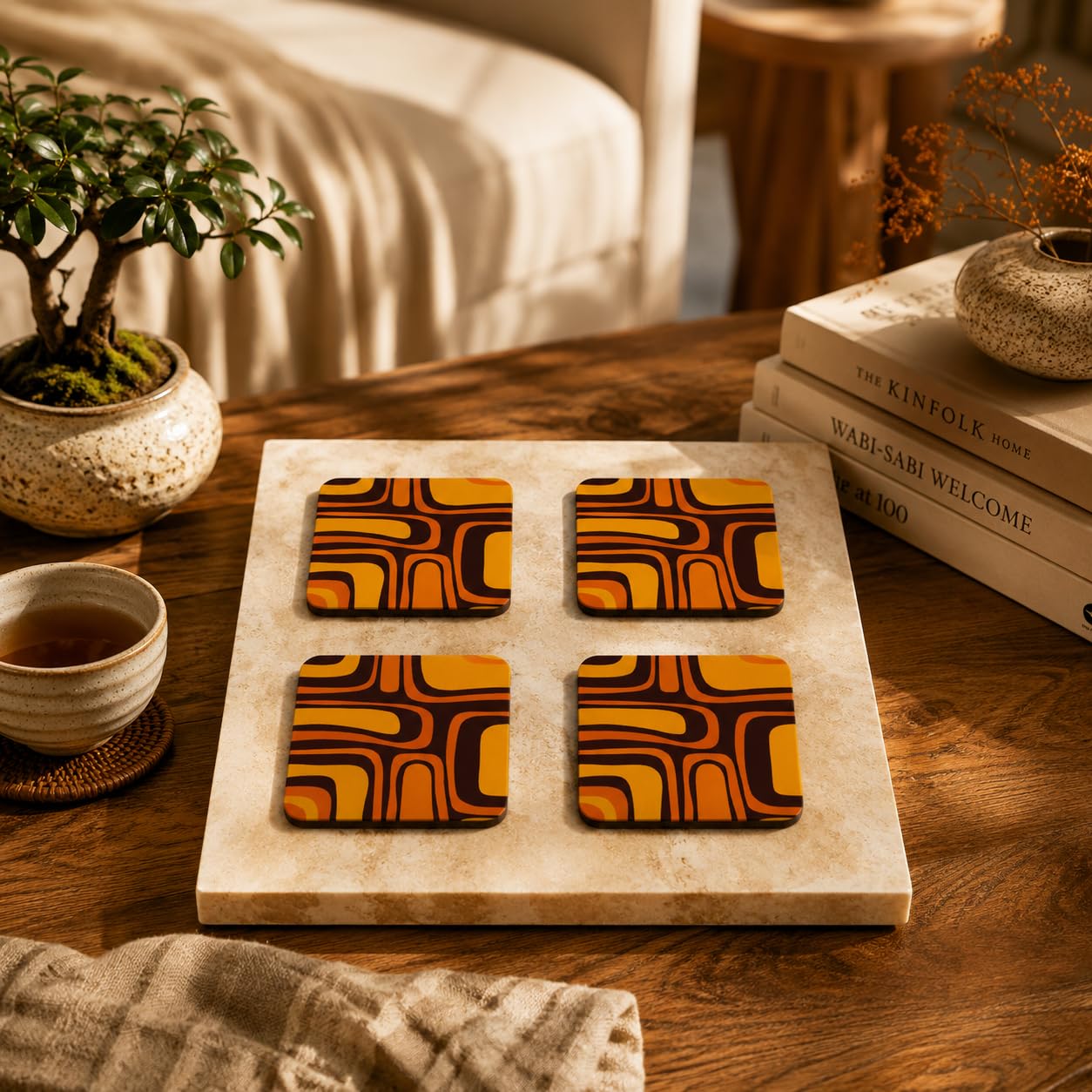 Retro Rhythm Coasters Pack of 4
