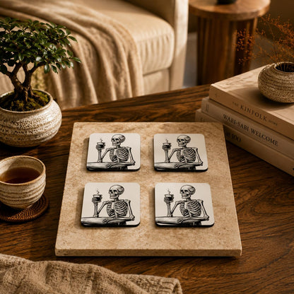 Skeleton Cheers Coasters Pack of 4