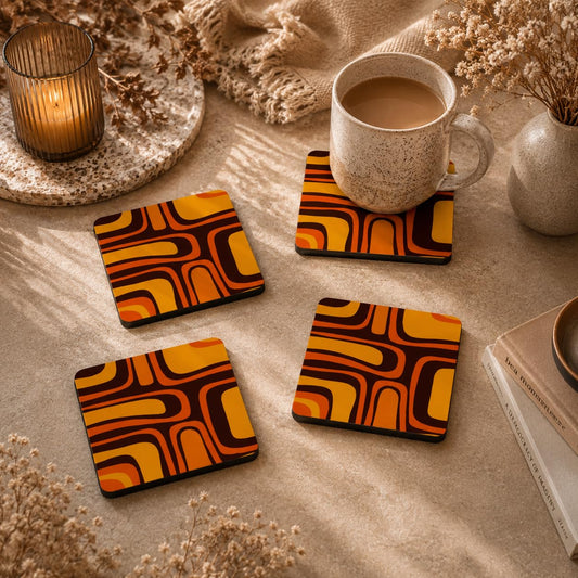 Retro Rhythm Coasters Pack of 4