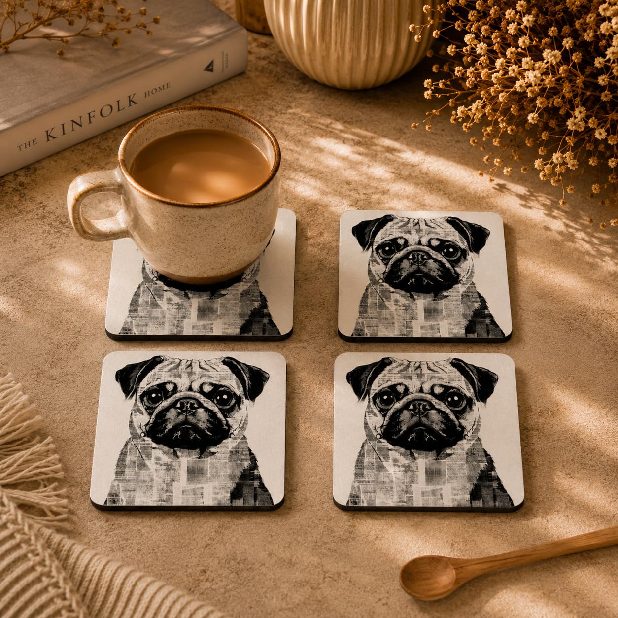 Pawfect Frenchie Coasters Pack of 4