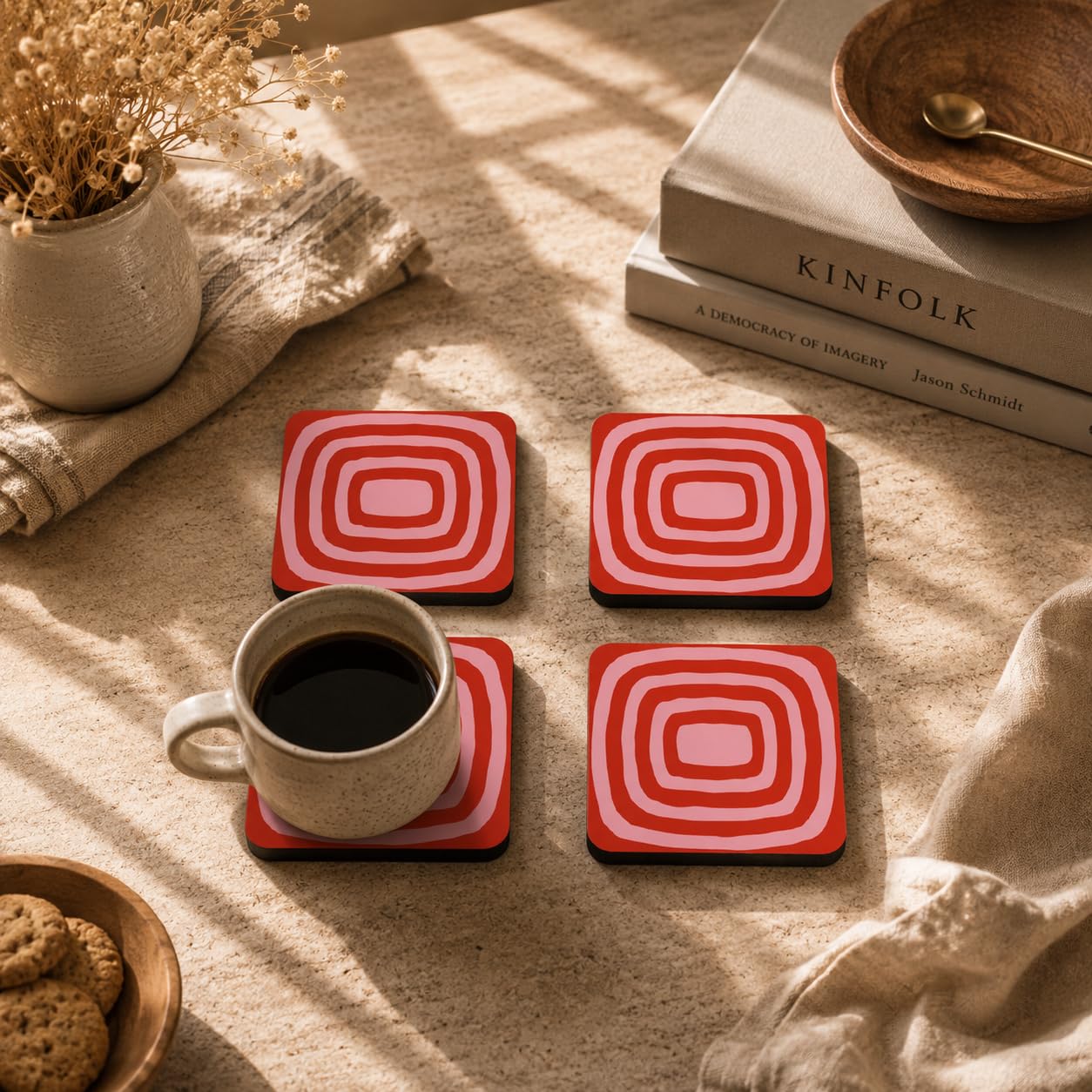 Groovy Stripes Coasters Pack of 4