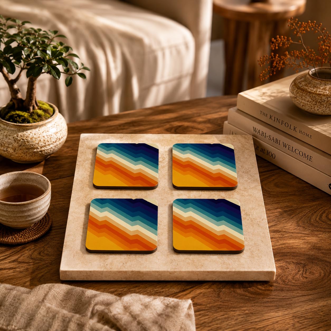 Ocean Sunset Coasters Pack of 4
