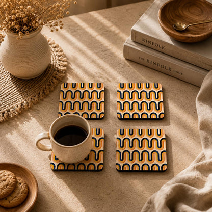 Retro Hive Coasters Pack of 4