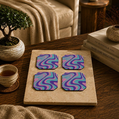 Lavender Wave Coasters Pack of 4