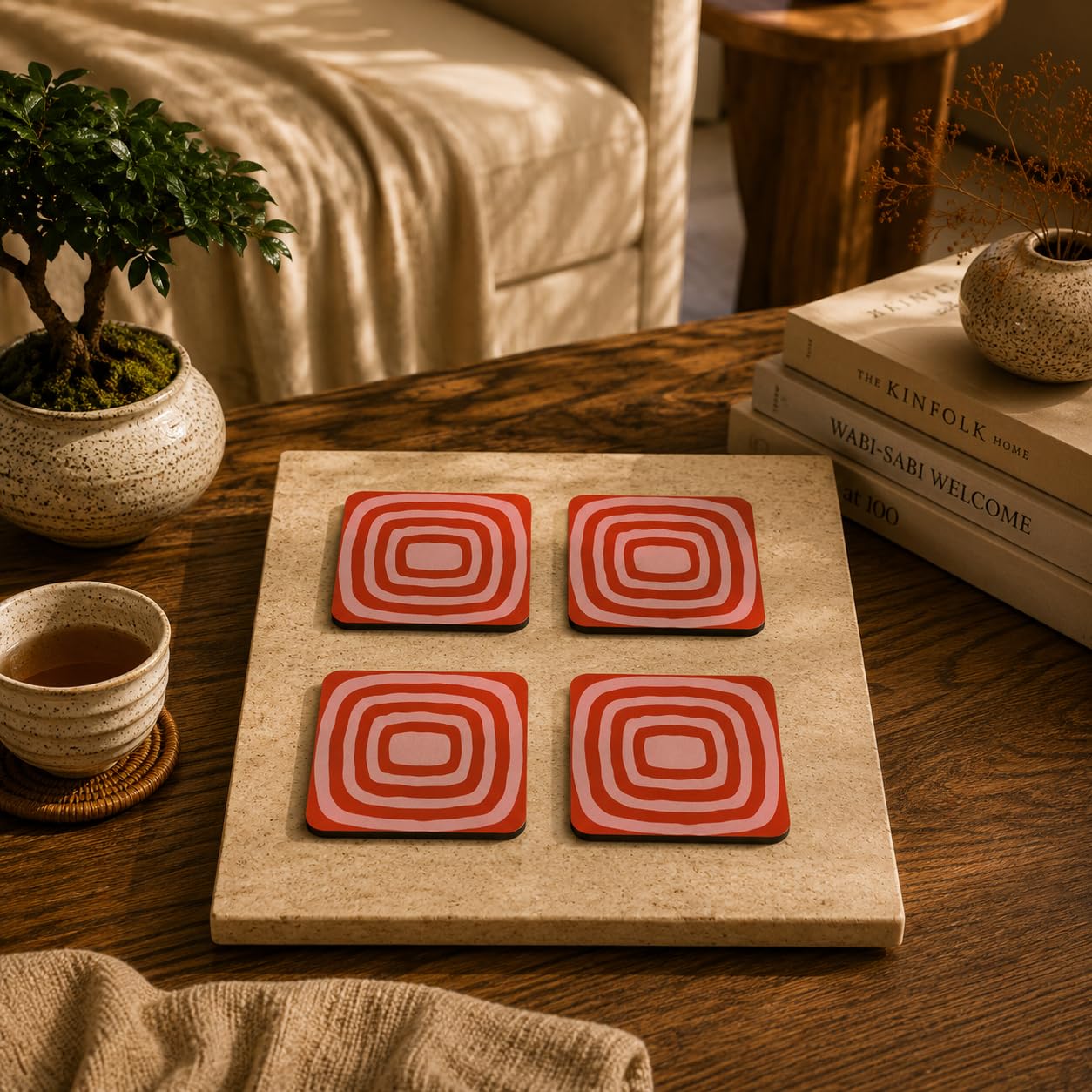 Groovy Stripes Coasters Pack of 4