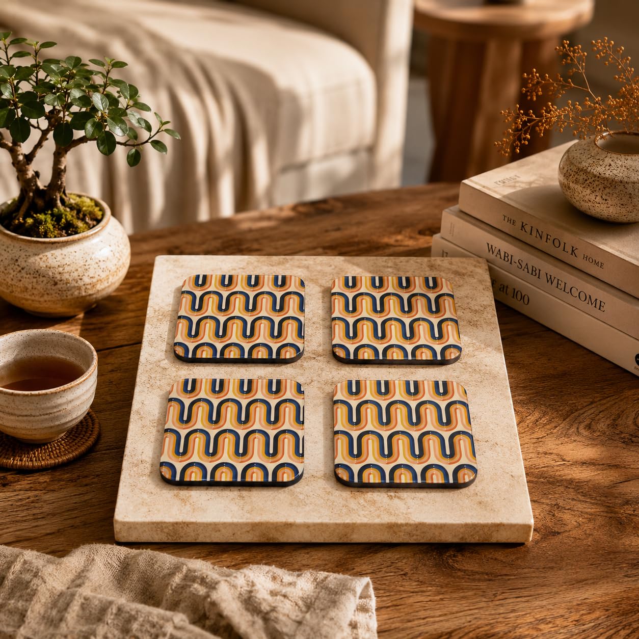Retro Hive Coasters Pack of 4